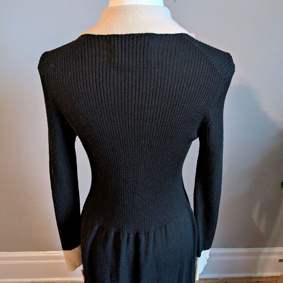 Vintage 70s Jon Michel Wool Maxi Dress Collared Dark Academia 13/14 - FLAWED - Picture 12 of 12